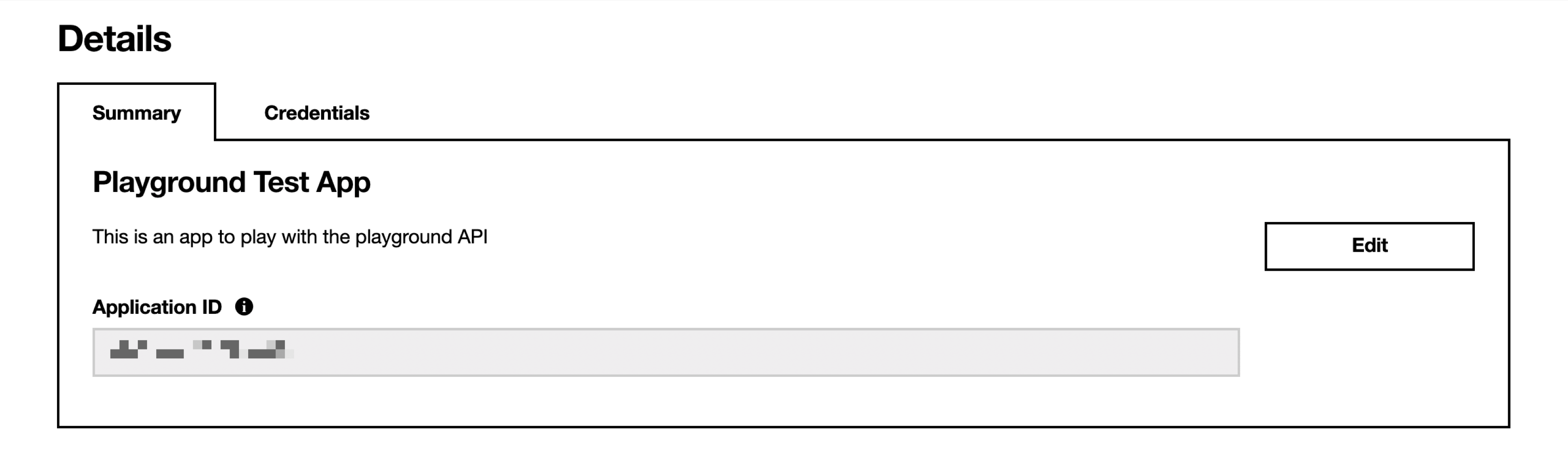 Application Summary tab